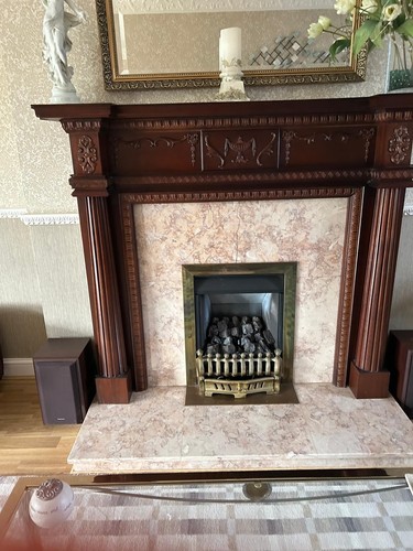 Mahogany fire surround - fire, solid