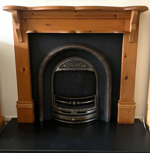 Wood fireplace surround - fireplace,