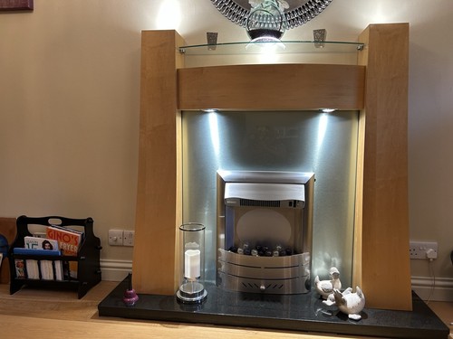 Beech wooden fire place - wooden,