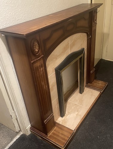 Vintage wooden fire surround - vintage,